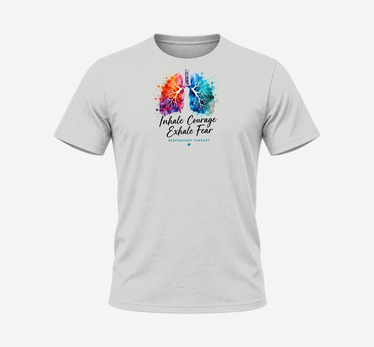 Inhale Courage Exhale Fear respiratory therapy t-shirt in Ash