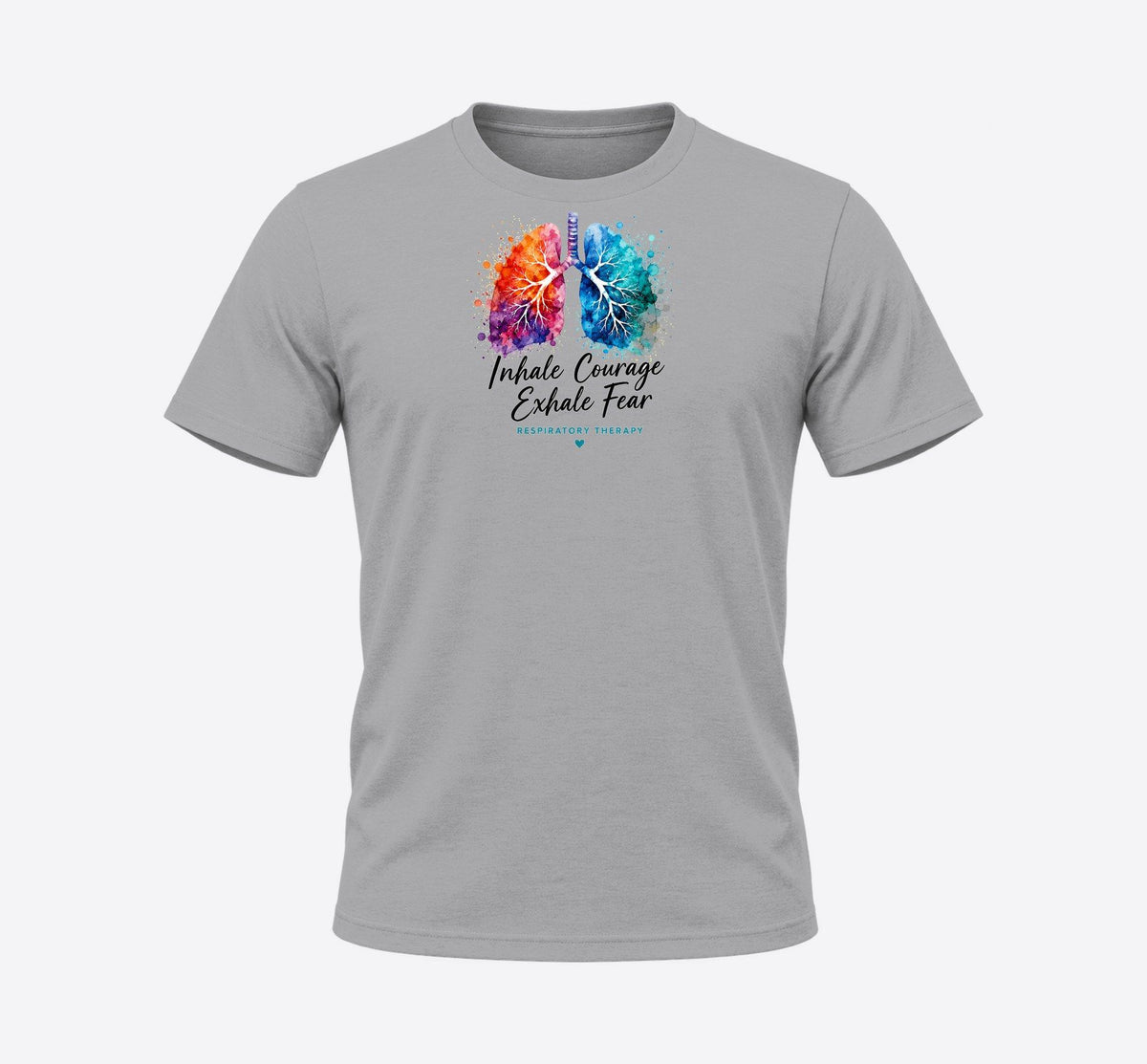 Inhale Courage Exhale Fear respiratory therapy t-shirt in Athletic Heather
