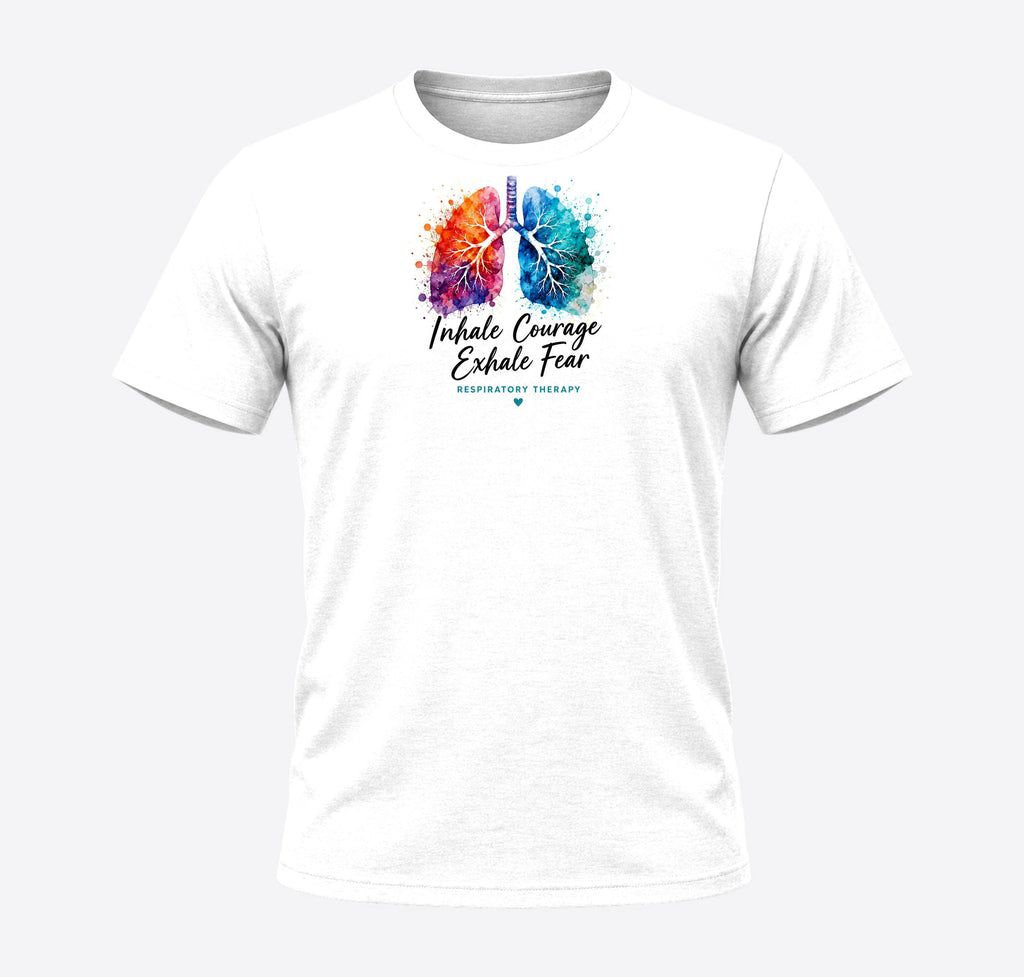 Inhale Courage Exhale Fear respiratory therapy t-shirt in White