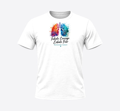 Inhale Courage Exhale Fear respiratory therapy t-shirt in White